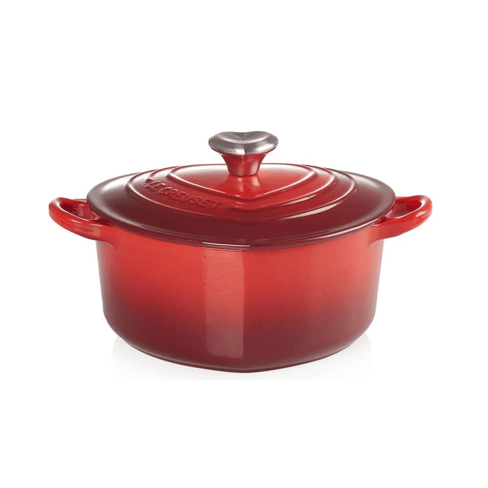 Le Creuset Signature Cerise Cast Iron 20cm Heart Casserole With Heart Knob - Image 2
