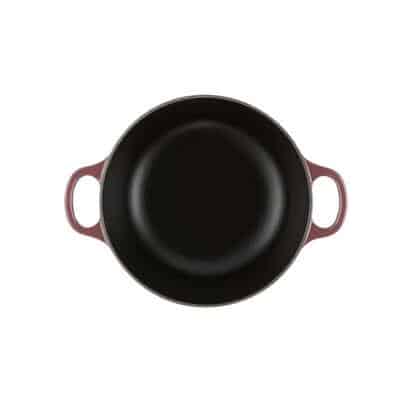 Le Creuset Signature Fig Cast Iron 16cm Round Casserole With Gold Knob (Black Interior) - Image 2