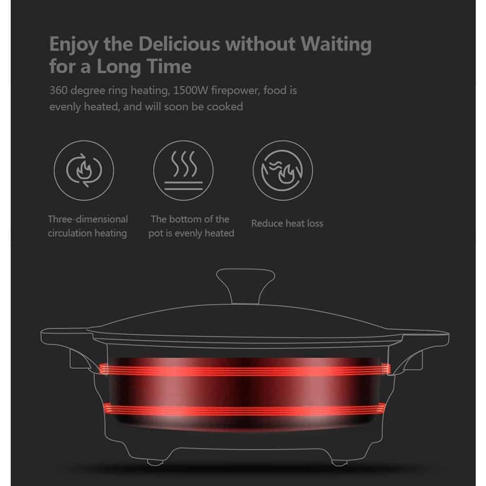 Xiaomi OCOOKER Multi-function 2 Grid Electric Hot Pot - Image 5