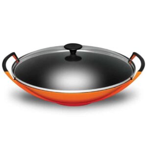Le Creuset Cast Iron 36cm Wok With Glass Lid