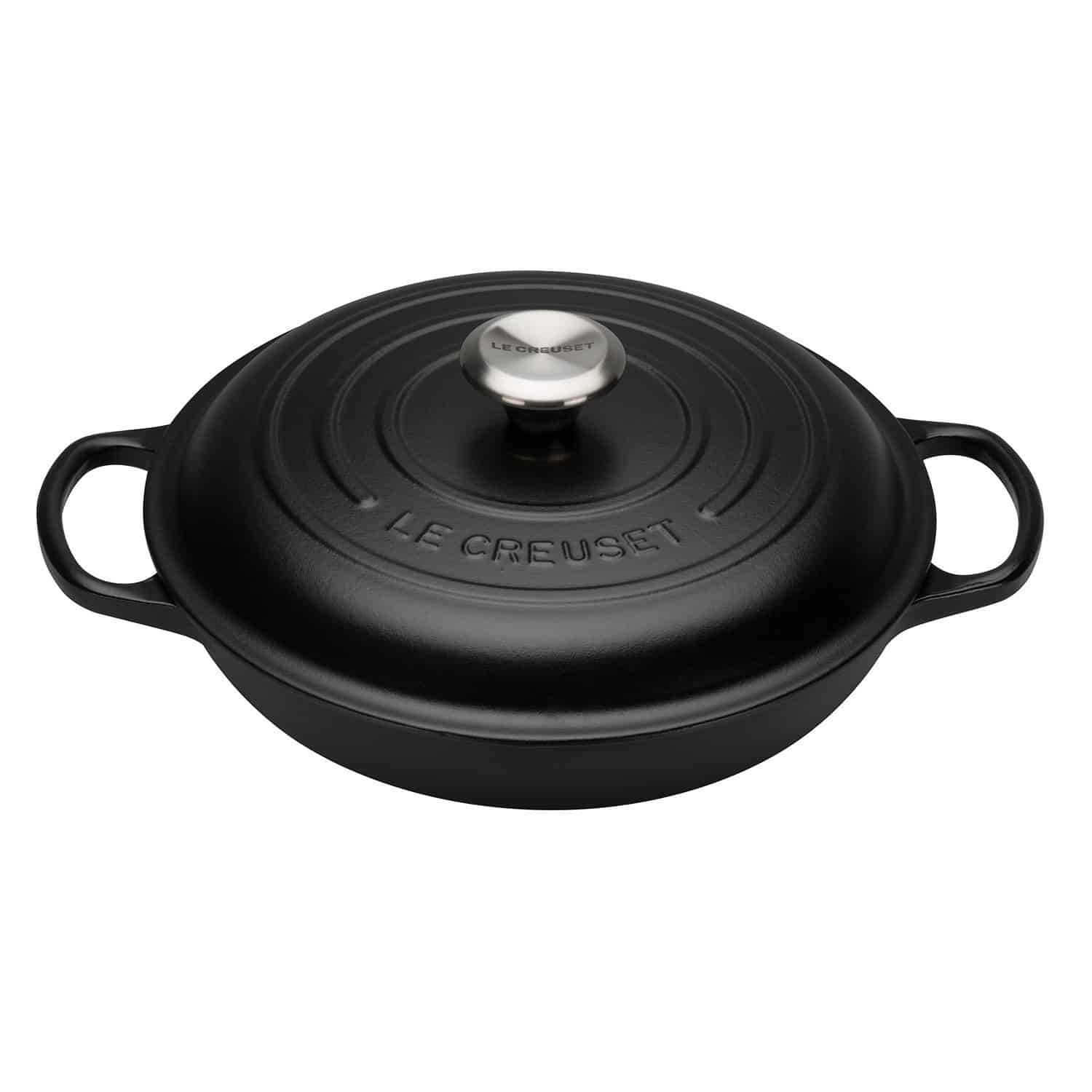 Le Creuset Signature Cast Iron 30cm Shallow Casserole (Black Interior) - Image 3
