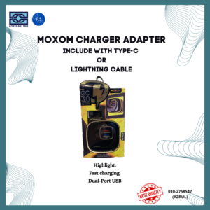 [RS] MOXOM ADAPTER CHARGER MX-HC51 WITH TYPE C/LIGHTNING CABLE