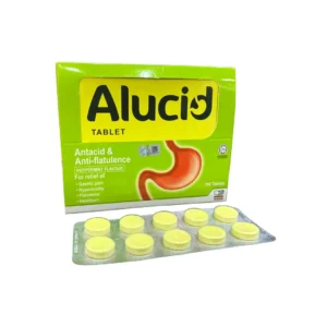 Alucid Antacid & Anti - Flatulence Peppermint Flavour | 10 Tablets