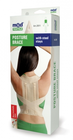 MED TEXTILE POSTURE BRACE ELASTIC WITH STAYS - Image 2