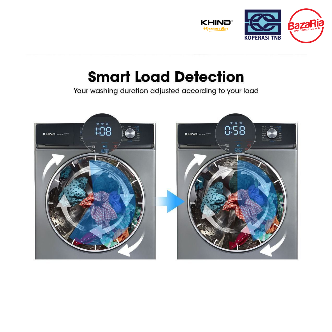 2 IN 1 Washer Dryer by KHIND 10KG Washer + 6KG Dryer - Image 3