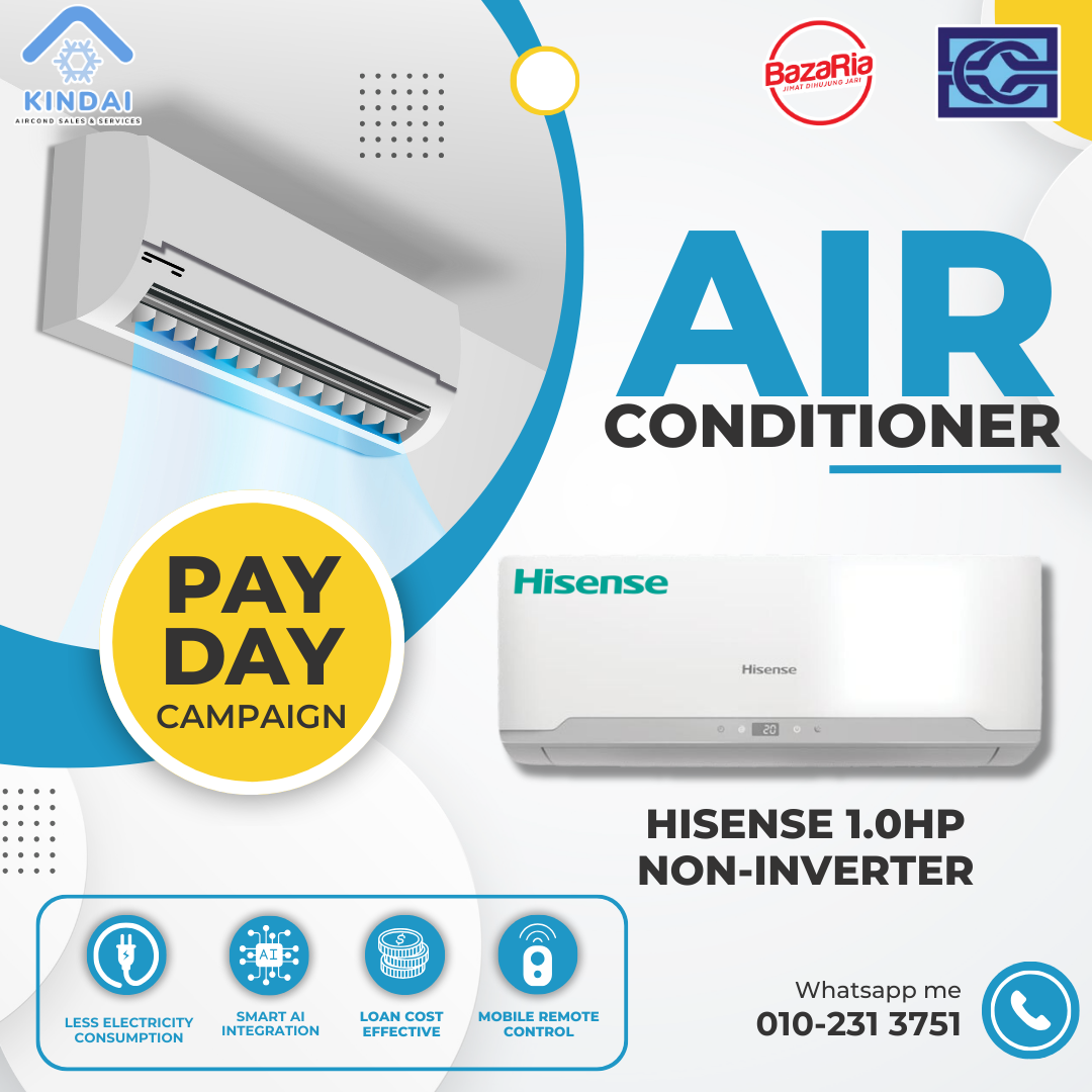 Hisense 1.0hp Wall Type Non-Inverter R32