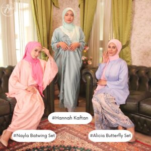 Just You Hannah Lace Satin Kaftan with Traditional Dokoh
