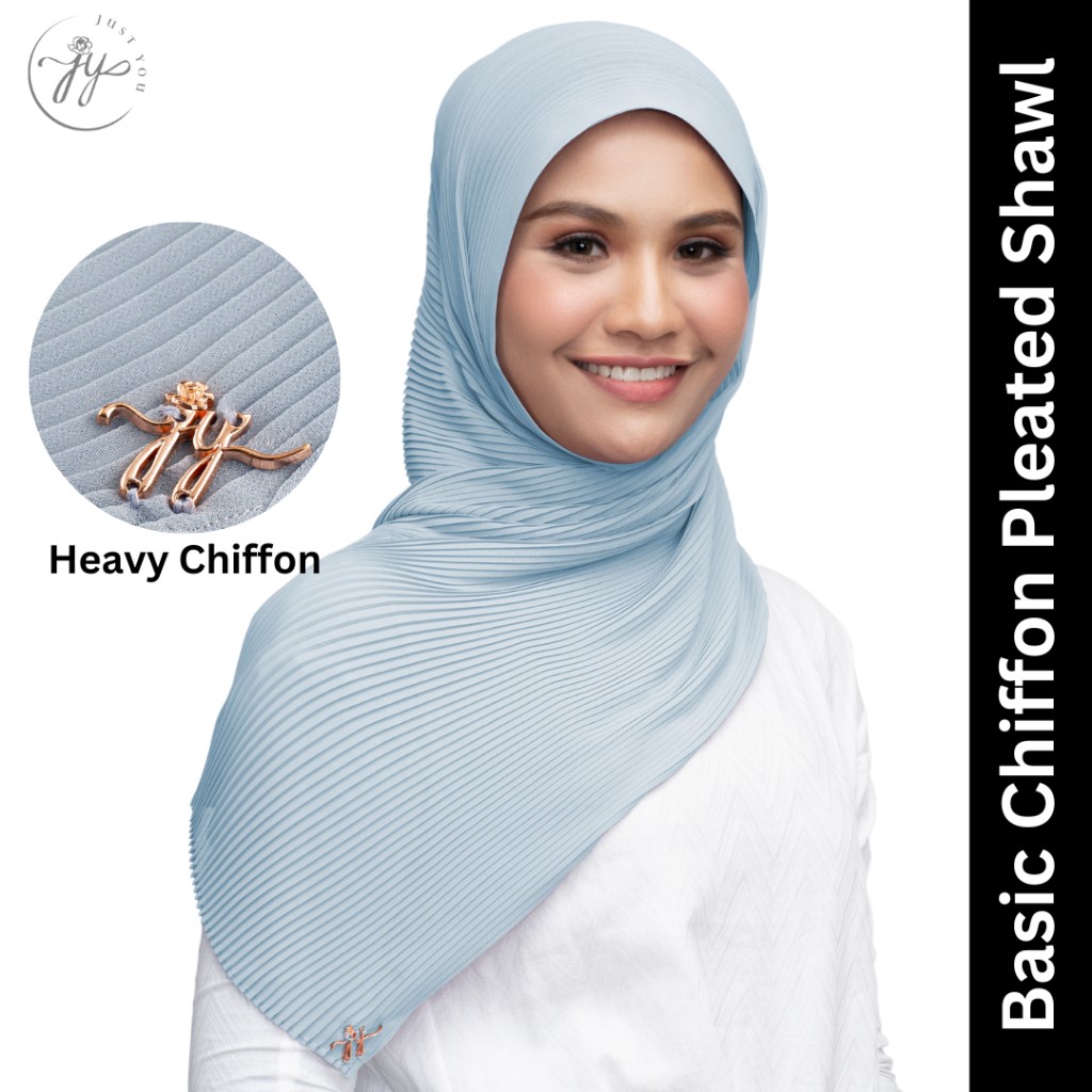 Just You Basic Chiffon Pleated Shawl (Basic Pleated Shawl)
