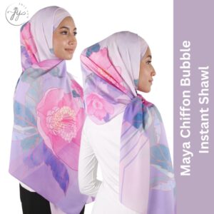 Just You Maya Chiffon Bubble Instant Shawl - Eufloria Collection (Instant Shawl)