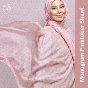 Just You Monogram Pinktober Shawl - Pink Collection (Cotton Viscose Shawl)