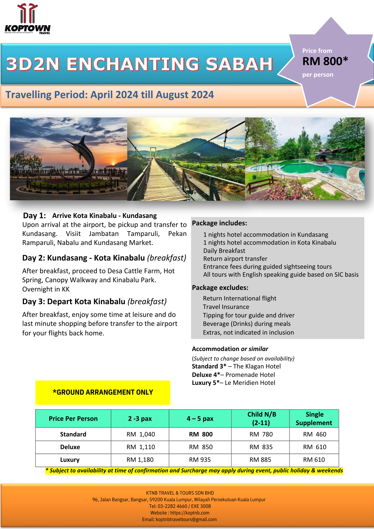Echanting Sabah ( 3 HARI 2 MALAM )