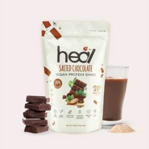 Heal Salted Chocolate Vegan Pea Protein Shake Plant Based Powder Suitable for Muscle Gain Diet (15 Servings/Pack)