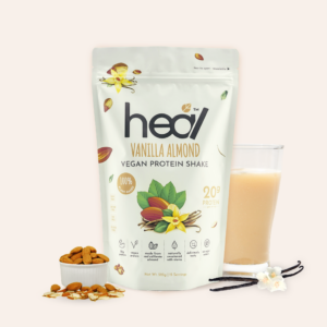 Heal Vanilla Almond Vegan Pea Protein Shake Plant Based Powder 15 Servings Pack HALAL - Suitable for Muscle Gain , Diet