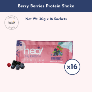 Heal Berry Berries Whey Protein Shake Powder Sachet Bundle (16 Sachets)