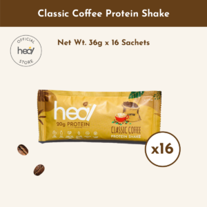Heal Classic Coffee Dairy Whey Protein Shake Powder Sachet Bundle (16 Sachets)