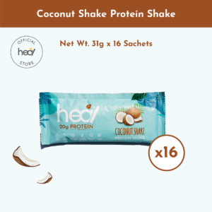Heal Coconut Shake Whey Protein Shake Powder Sachet Bundle (16 Sachets)