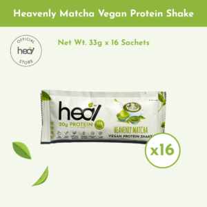Heal Heavenly Matcha Vegan Pea Protein Shake Powder Sachet Bundle (16 Sachets)
