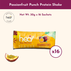 Heal Passionfruit Punch Whey Protein Shake Powder Sachet Bundle (16 Sachets)