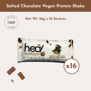 Heal Salted Chocolate Vegan Pea Protein Shake Powder Sachet Bundle (16 Sachets)