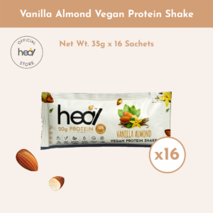 Heal Vanilla Almond Vegan Pea Protein Shake Powder Sachet Bundle (16 Sachets)