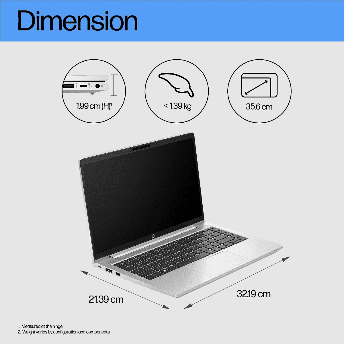 HP PROBOOK 4 G1iR-C3UB8AT 14"WUXGA Notebook Pike silver ( C5 120U, 16GB, 512 GB SSD, Intel, W11P ) - Image 3