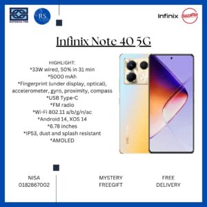 [RS] Infinix Note 40 5G/x6852 (12+512gb)