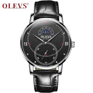 Olevs Tracker Men Leather Quartz Watch