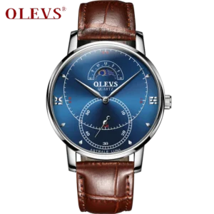 Olevs Tracker Men Leather Quartz Watch