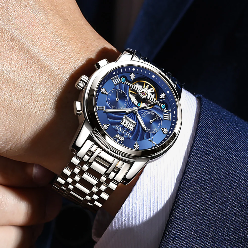 Olevs Tourbillon Automatic Style Watch - Imej 3