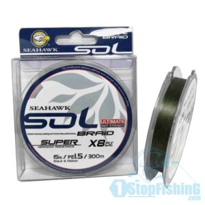 BRAIDED LINE,SEAHAWK SOL X8 MOSS GREEN (300M)