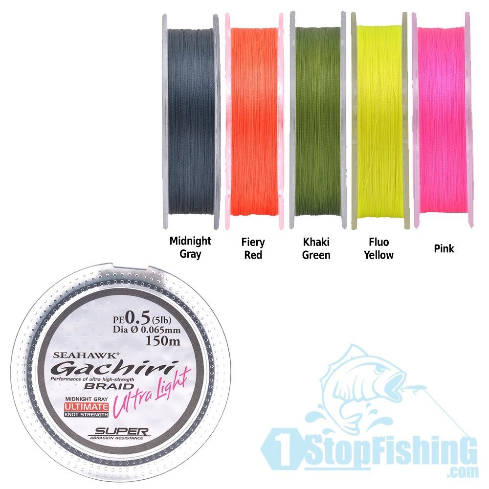 BRAID LINE, SEAHAWK GACHIRI 4X ULTRA LIGHT (150M) FLUO YELLOW - Image 2
