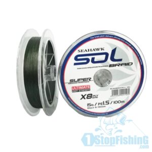 BRAIDED LINE,SEAHAWK SOL X8 MOSS GREEN ( 100M )