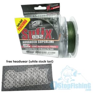 SUFIX 832 BRAIDED LINE 300YDS FREE SUFIX HEADWEAR
