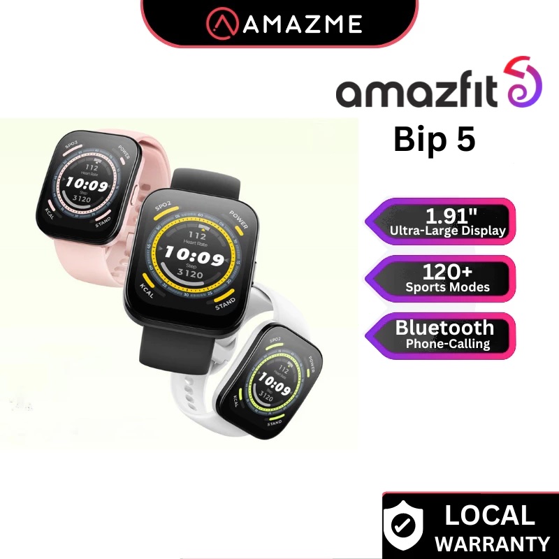 Amazfit Bip 5 Bluetooth Calling Smartwatch - 1 YEARS WARRANTY