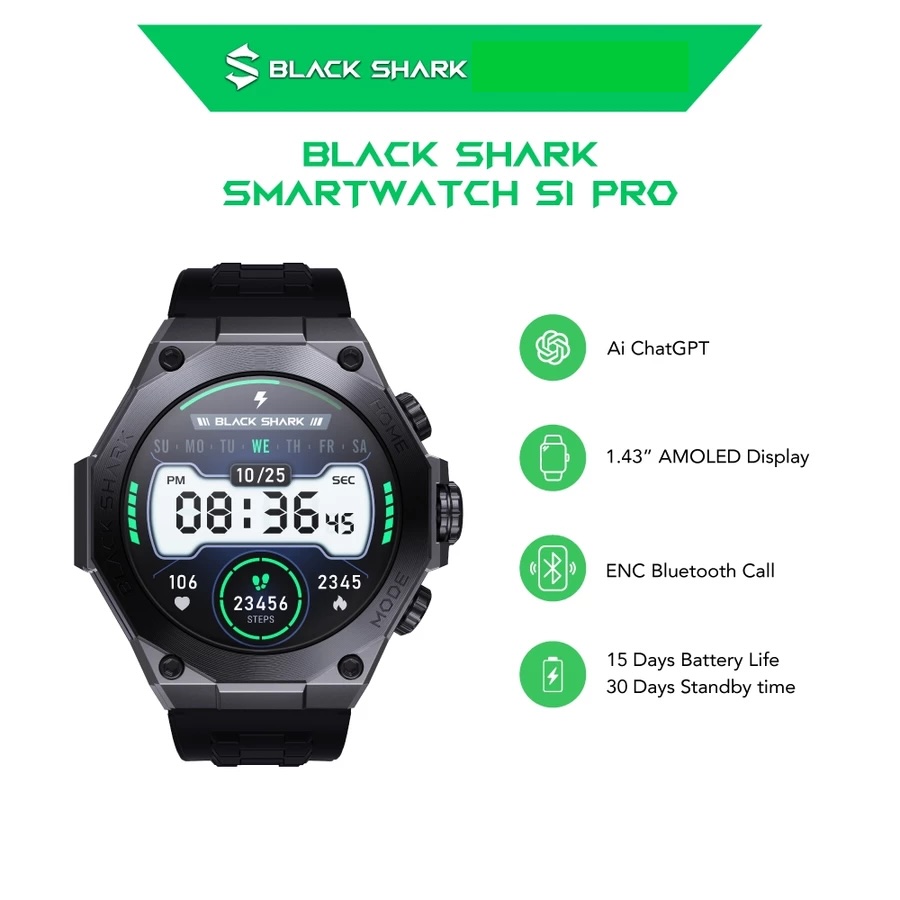 Black Shark Smartwatch S1 Pro - 1 YEAR WARRANTY - Image 2