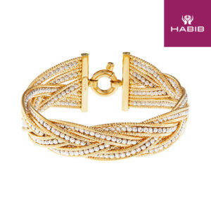 MALAYSIA DAY PROMOTION (RM15 Less Per/G) HABIB BASSANO | Oro Italia 916 White and Yellow Gold Bangle