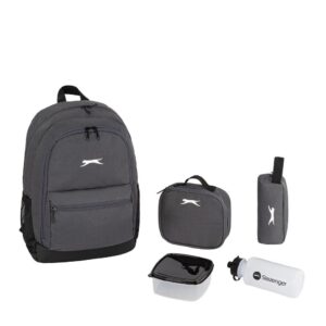 Slazenger Unisex Adults Backpack and Lunch Box (Charcoal)