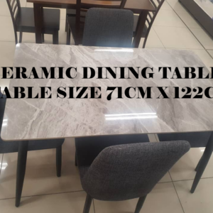 CERAMIC DINING TABLE + CHAIRS NDF-A77 ITALIAN GREY/DC202 (1+4)