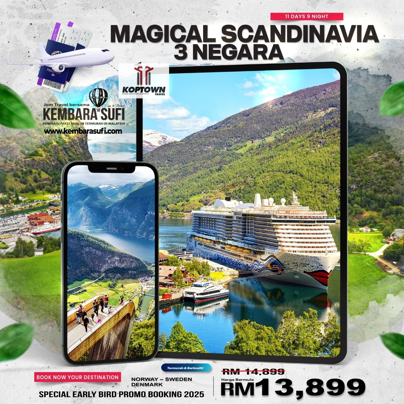 PAKEJ PELANCONGAN MAGICAL SCANDINAVIA 3 NEGARA