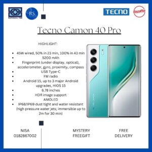 [RS] Tecno Camon 40 Pro 5G (8+256gb)