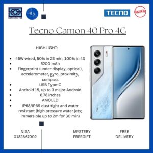 [RS] Tecno Camon 40 Pro (8+256gb) 4G