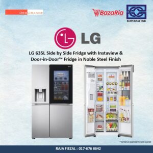 [RO] LG 635L Side by Side Fridge with Instaview & Door-in-Door™ Fridge in Noble Steel Finish