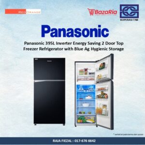 [RO] Panasonic 395L Inverter Energy Saving 2 Door Top Freezer Refrigerator with Blue Ag Hygieic Storage