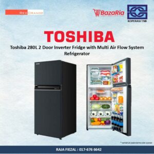 [RO] Toshiba 280L 2 Door Inverter Fridge with Multi Air Flow System Refrigerator