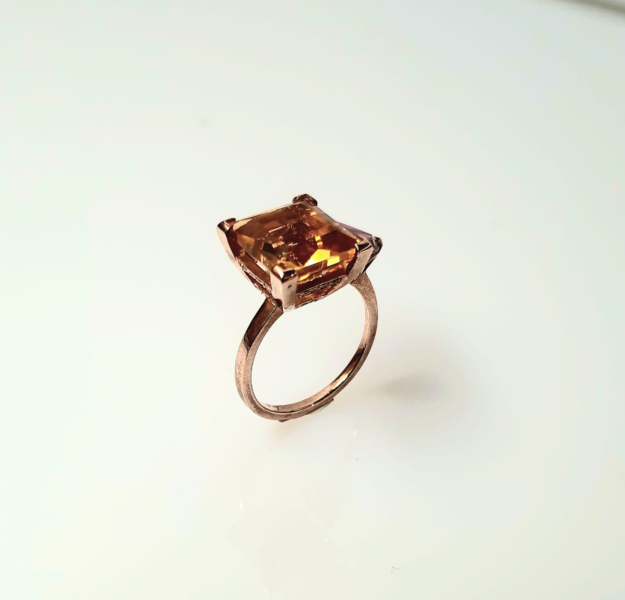 Citrine & Tourmaline Ring in 375 Rose gold - Image 3