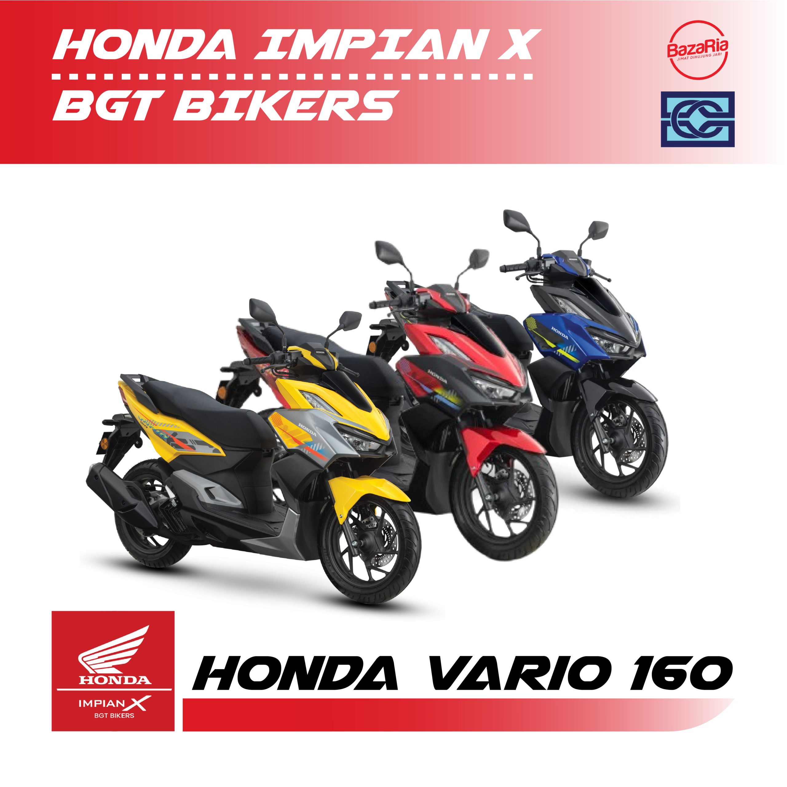 HONDA VARIO 160 - COLOUR YELLOW / RED / BLUE