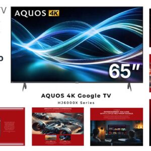 SHARP 65 Inch 4K UHD Ultra Clarity Google TV - 4TC65HJ6000X (NEW MODEL)