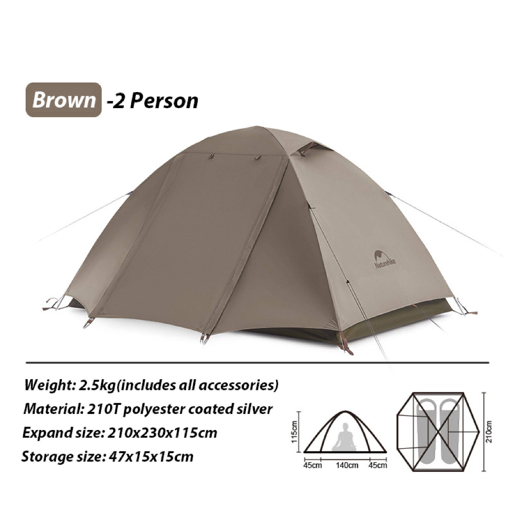 Naturehike 2-3 People Ultra Light Hiking Tent Outdoor Lightweight Camping Rainproof And Sunscreen - Image 2