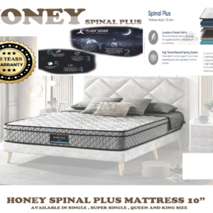 HONEY SPINAL PLUS QUEEN SIZE MATTRESS 5'x10''