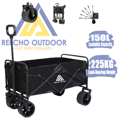 Camping cart Outdoor Trolley 5'/8'inch Wagon Foldable